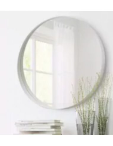 Espejo circular 80 cm Hierro Blanco